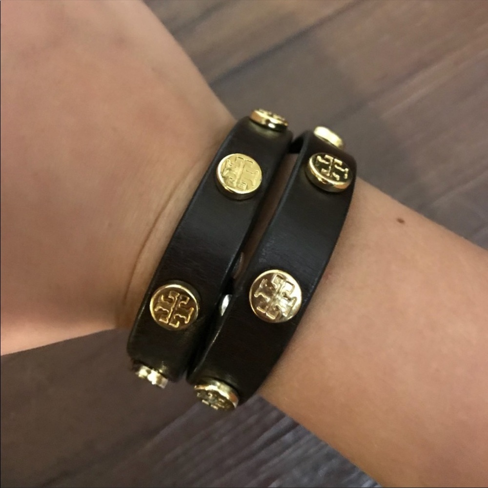 Authentic Tory Burch leather wrap bracelet
